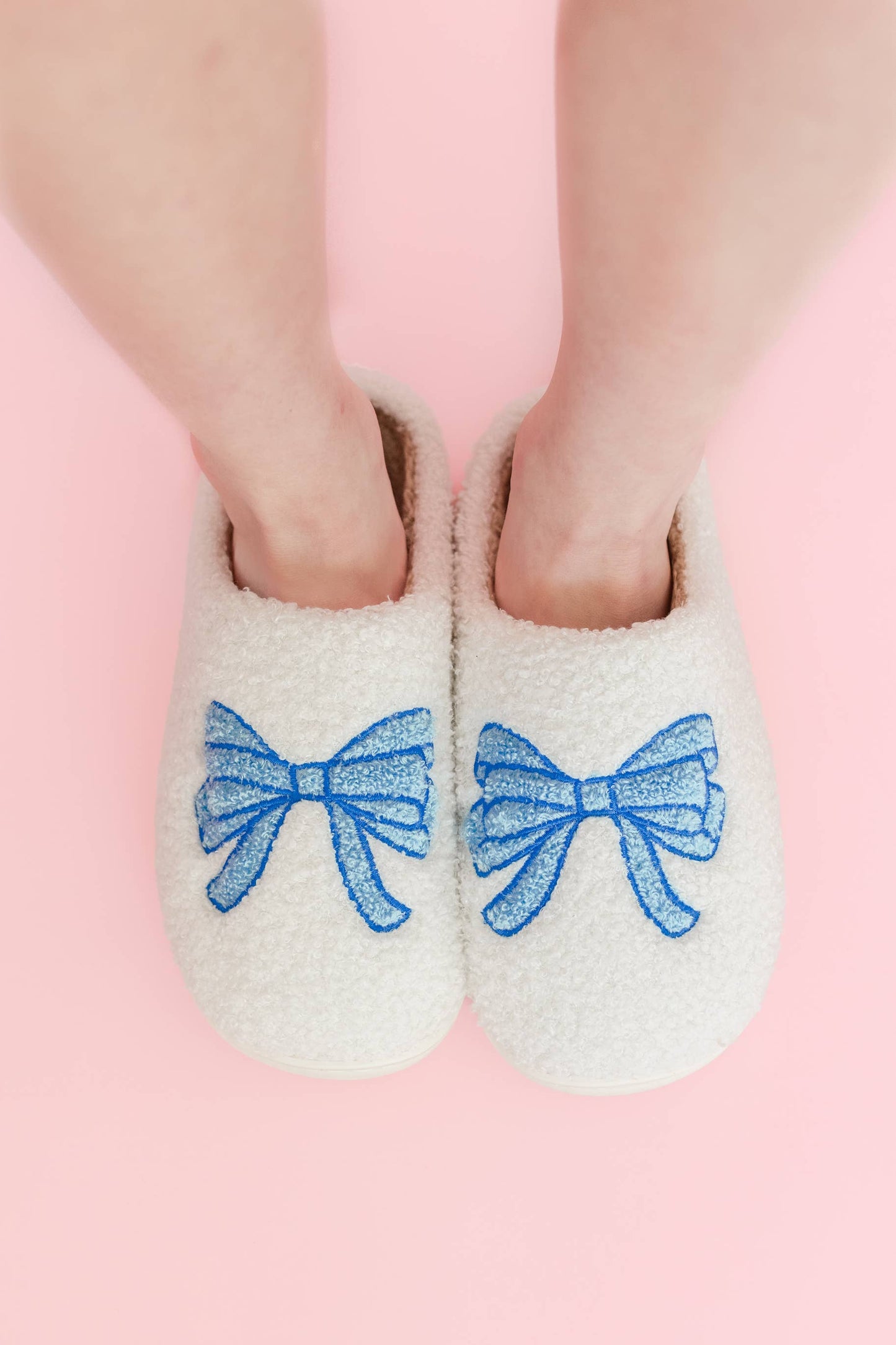 Blue Bow Slippers