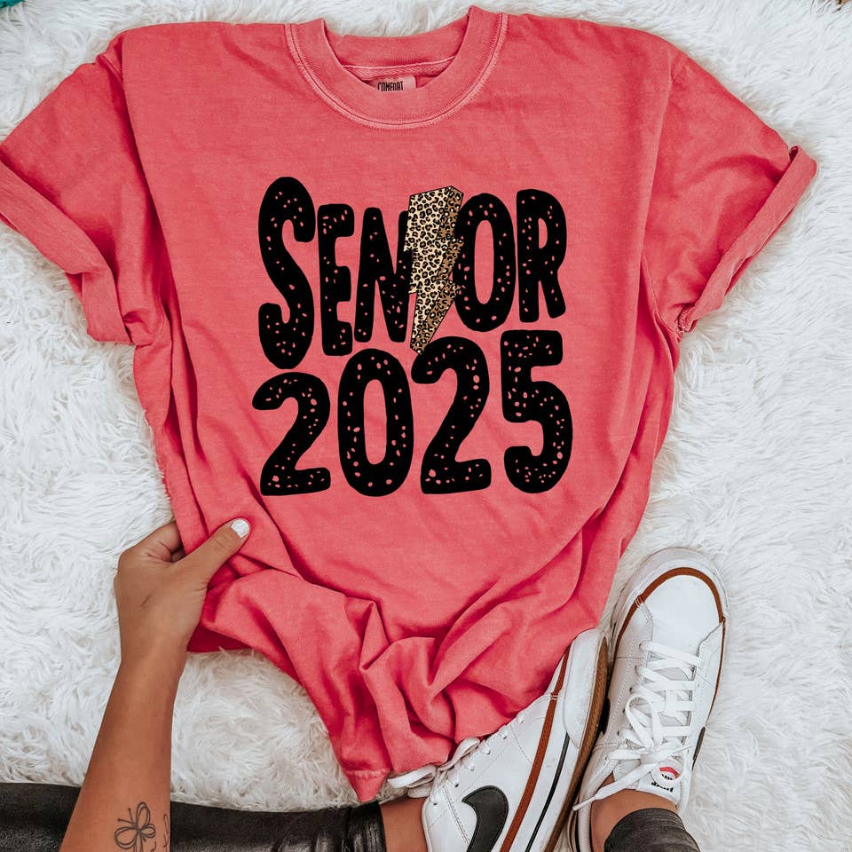 Senior 2025 Leopard Bolt DTF Heat Transfer