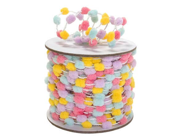 Wired Pom Pom Cord Ribbon