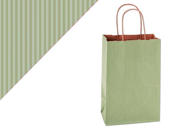Recycled Shadow Stripe Kraft Paper Shopping Bags
