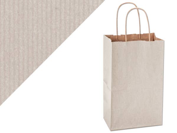 Recycled Shadow Stripe Kraft Paper Shopping Bags