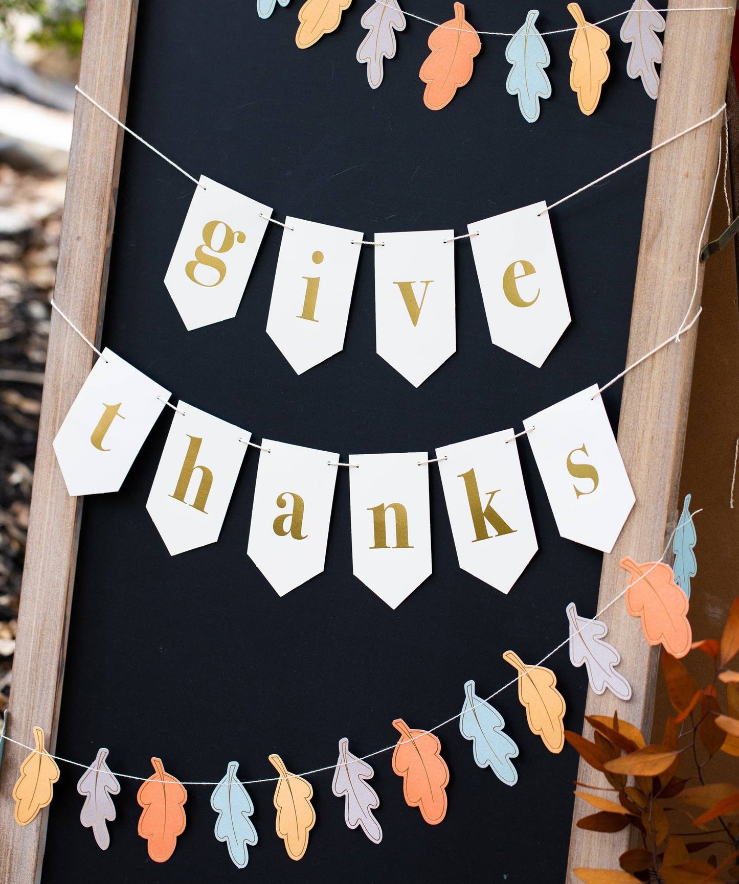 THP807 - Harvest Give Thanks Leaves Banner Set