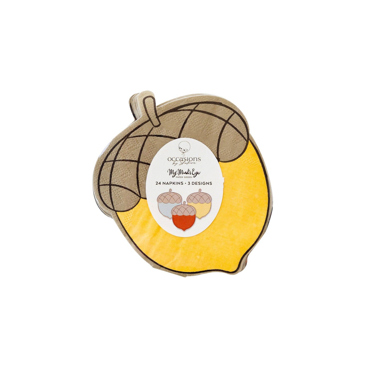 THP1035 -Occasions By Shakira - Harvest Acorn Shaped Cocktail Napkin Set