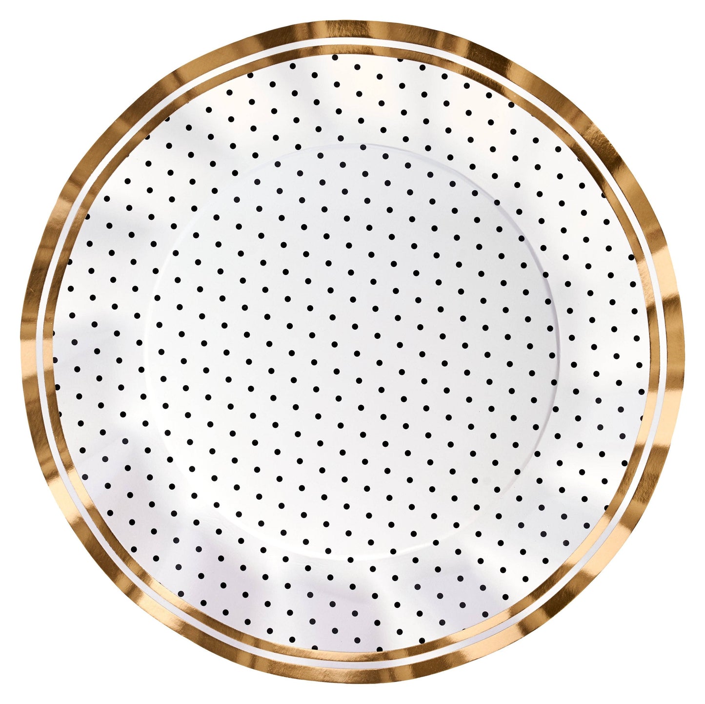 Blanc & Noir Wavy Paper Dinner Plate/8pk