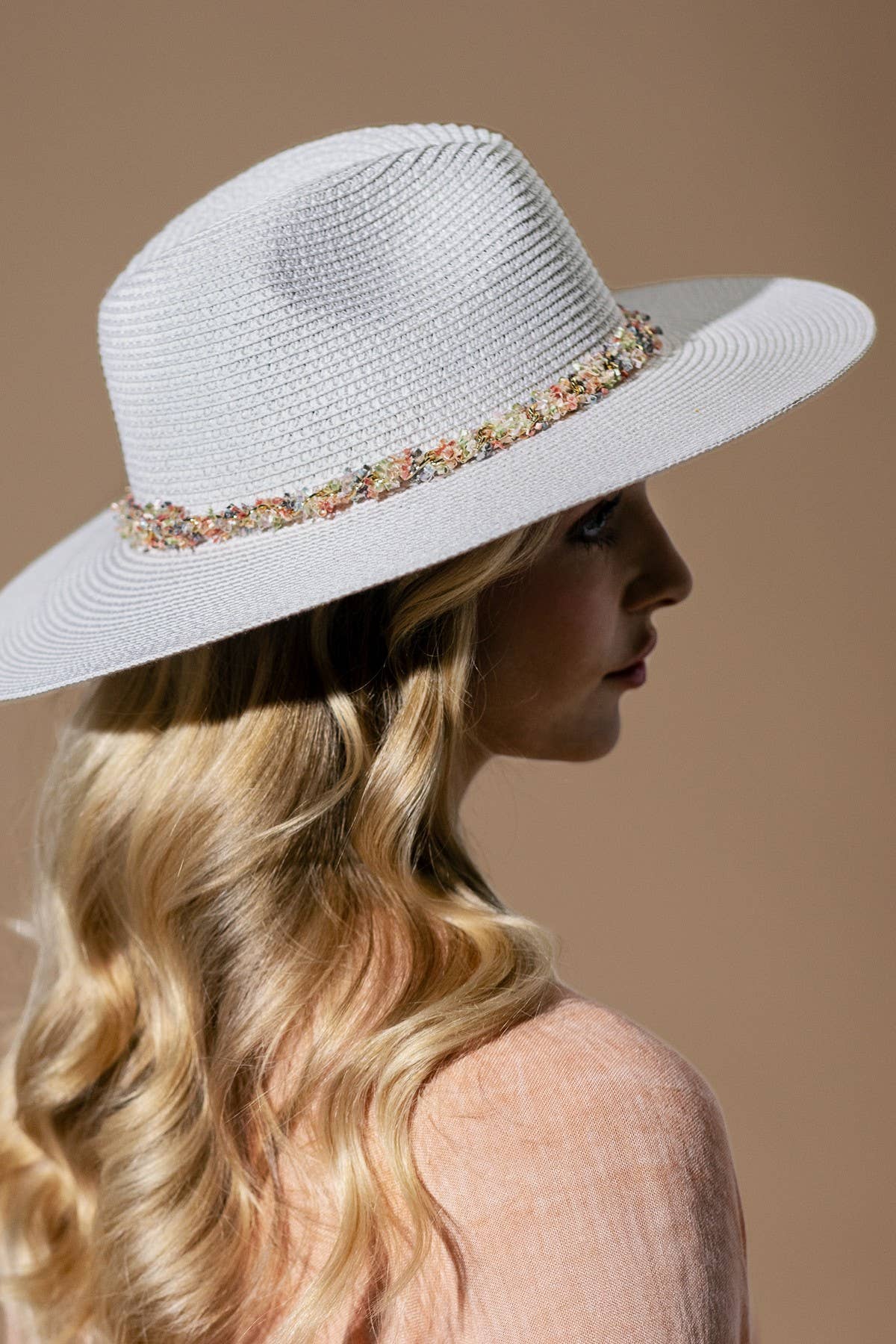 Confetti Braided Chain Band Straw Hat