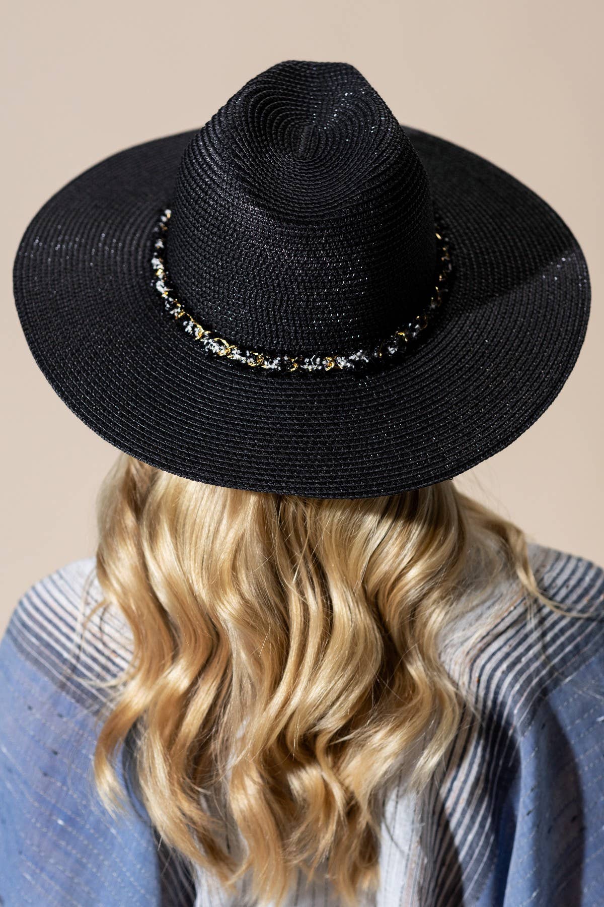 Confetti Braided Chain Band Straw Hat
