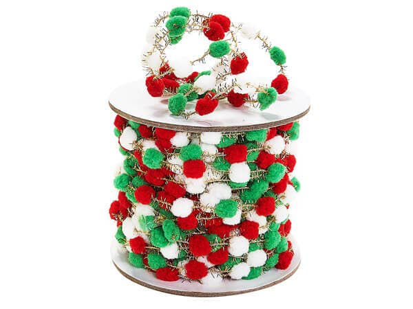 Wired Pom Pom Cord Ribbon