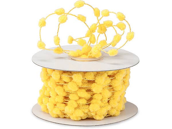 Wired Pom Pom Cord Ribbon