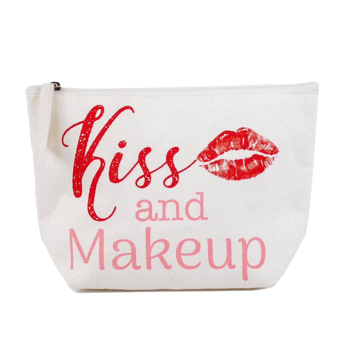 Kiss & Makeup Cosmetic White/Cherry/Pink 10.25x6.75x3