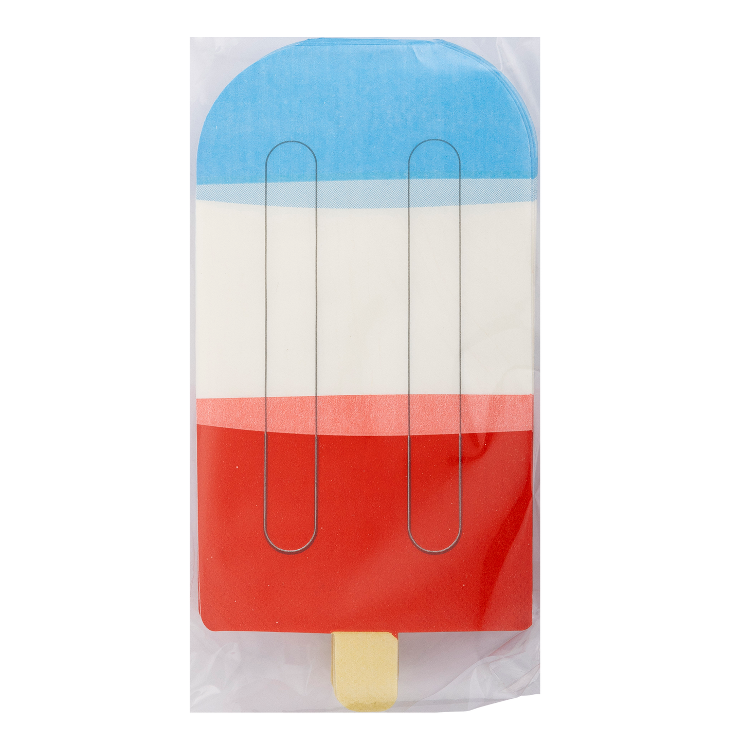 PLNP339 - Red White Blue Ice Pop Shaped Paper Guest Napkin