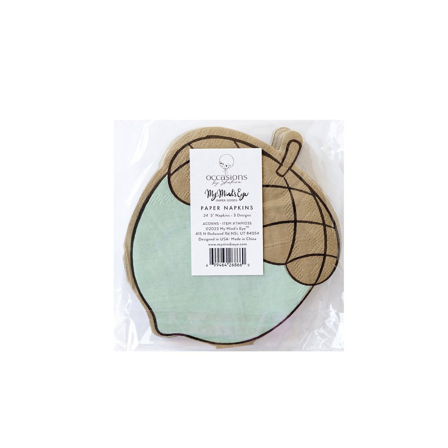 THP1035 -Occasions By Shakira - Harvest Acorn Shaped Cocktail Napkin Set