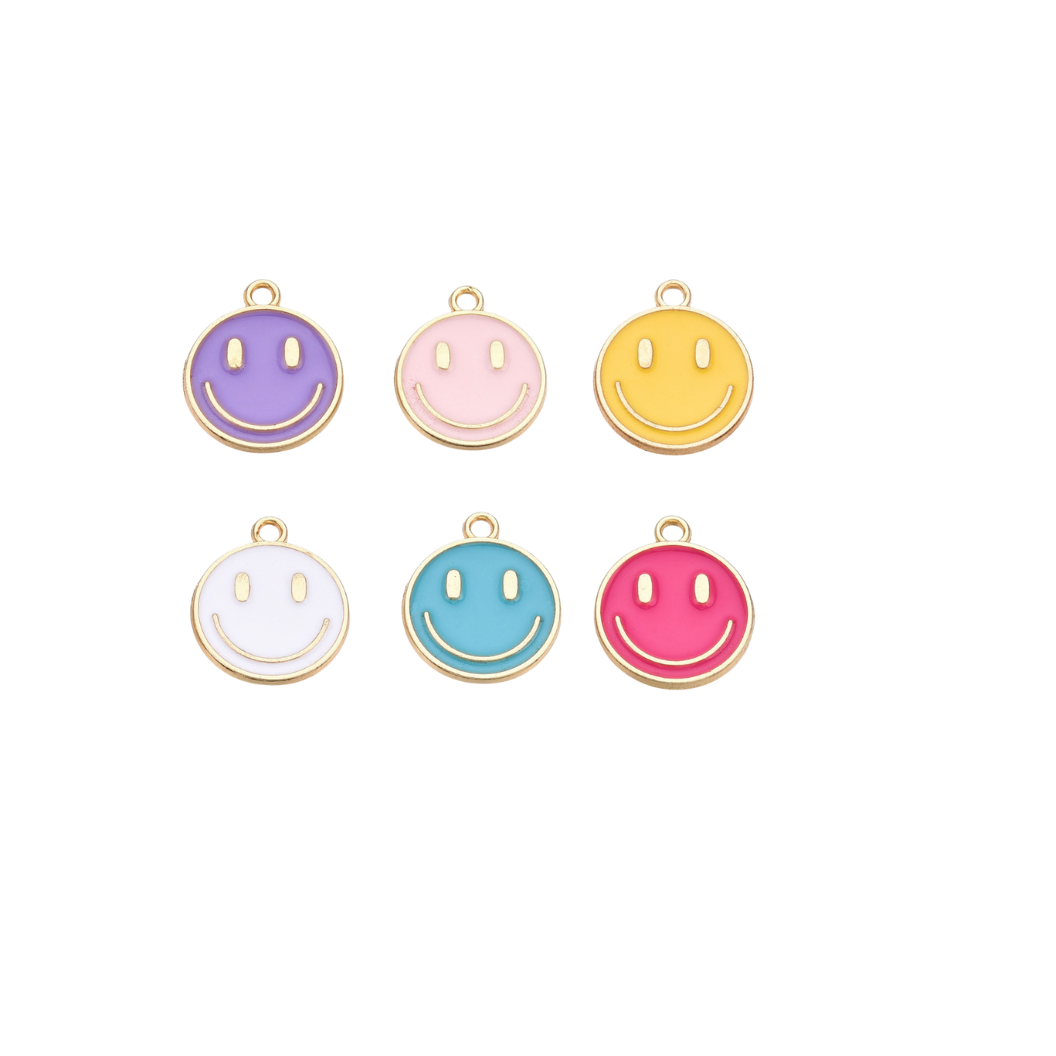 Gold Large Smiley Face Charms | Assorted