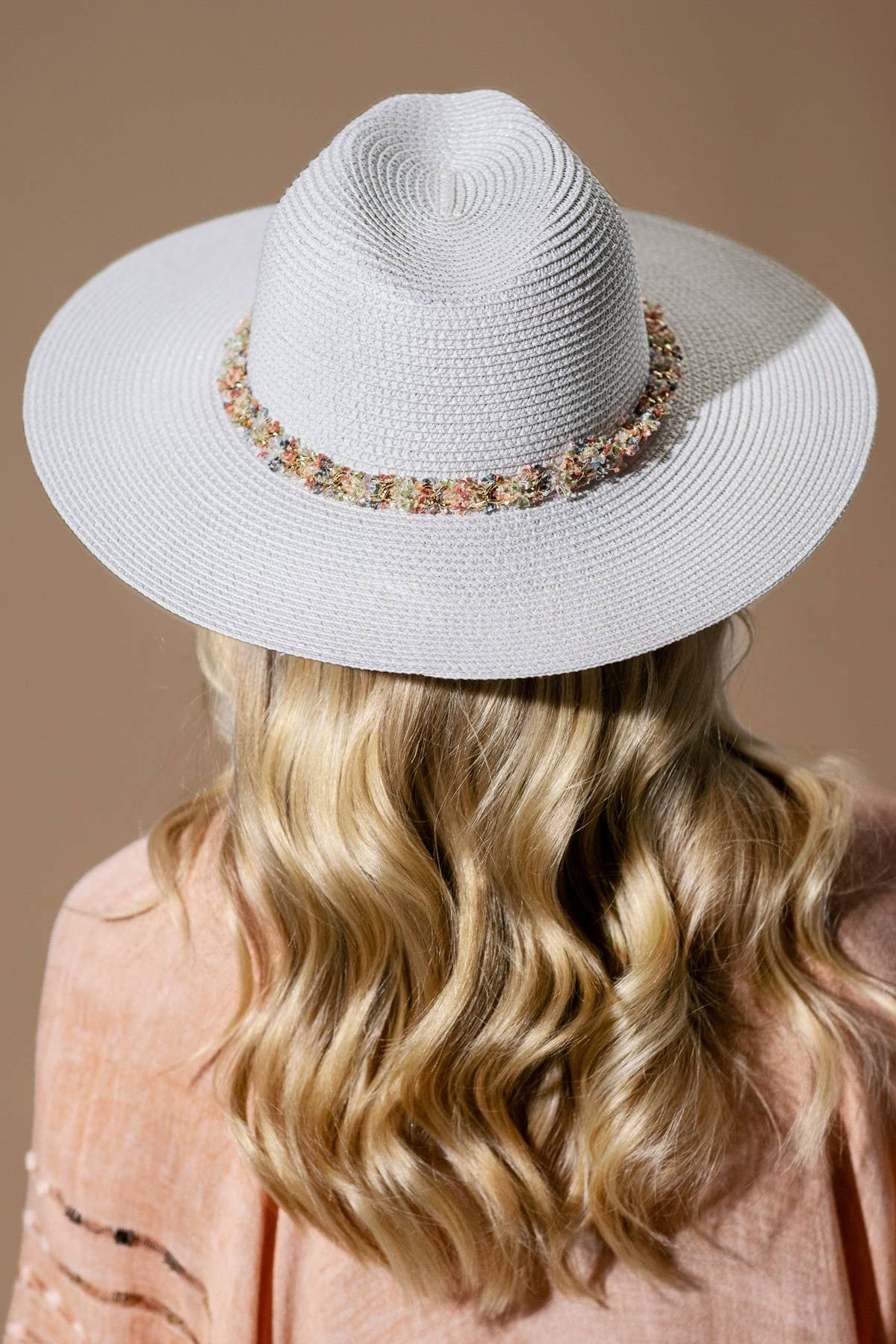 Confetti Braided Chain Band Straw Hat