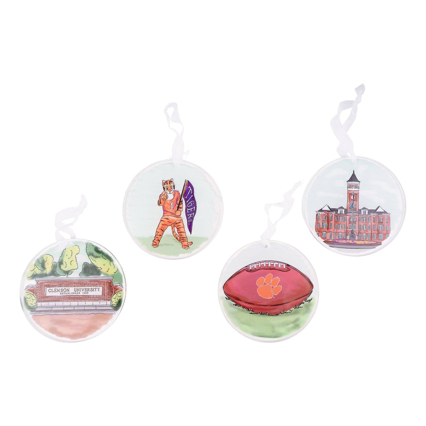 Clemson Ornament Set/4