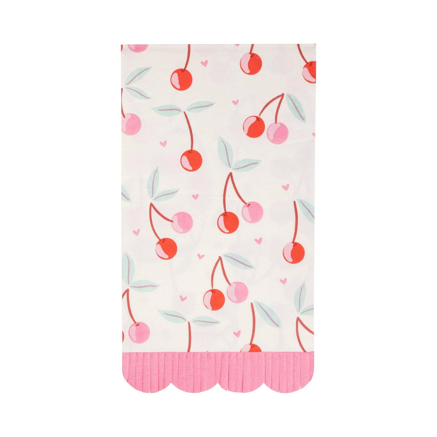 PLNP714 - Cherries Fringe Scallop Guest Napkin