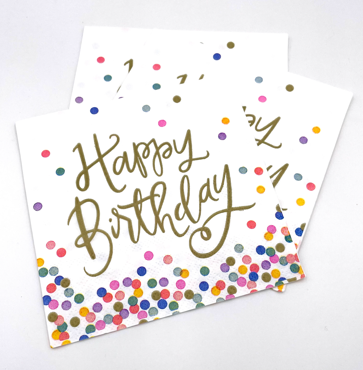 Birthday Cocktail Napkins | Happy Birthday (Script) - 20ct