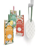 Studio Oh! Cherry Apple Body Soap Sponge, Be All Smiles 2-in-1 Body Wash Infused Shower and Bath Sponge