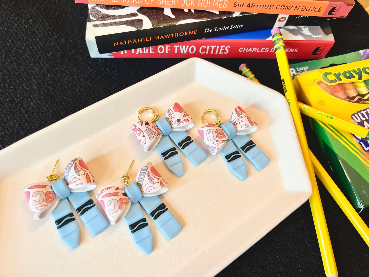 Crayon Clay Earrings, Crayon Earrings, Teacher Earrings