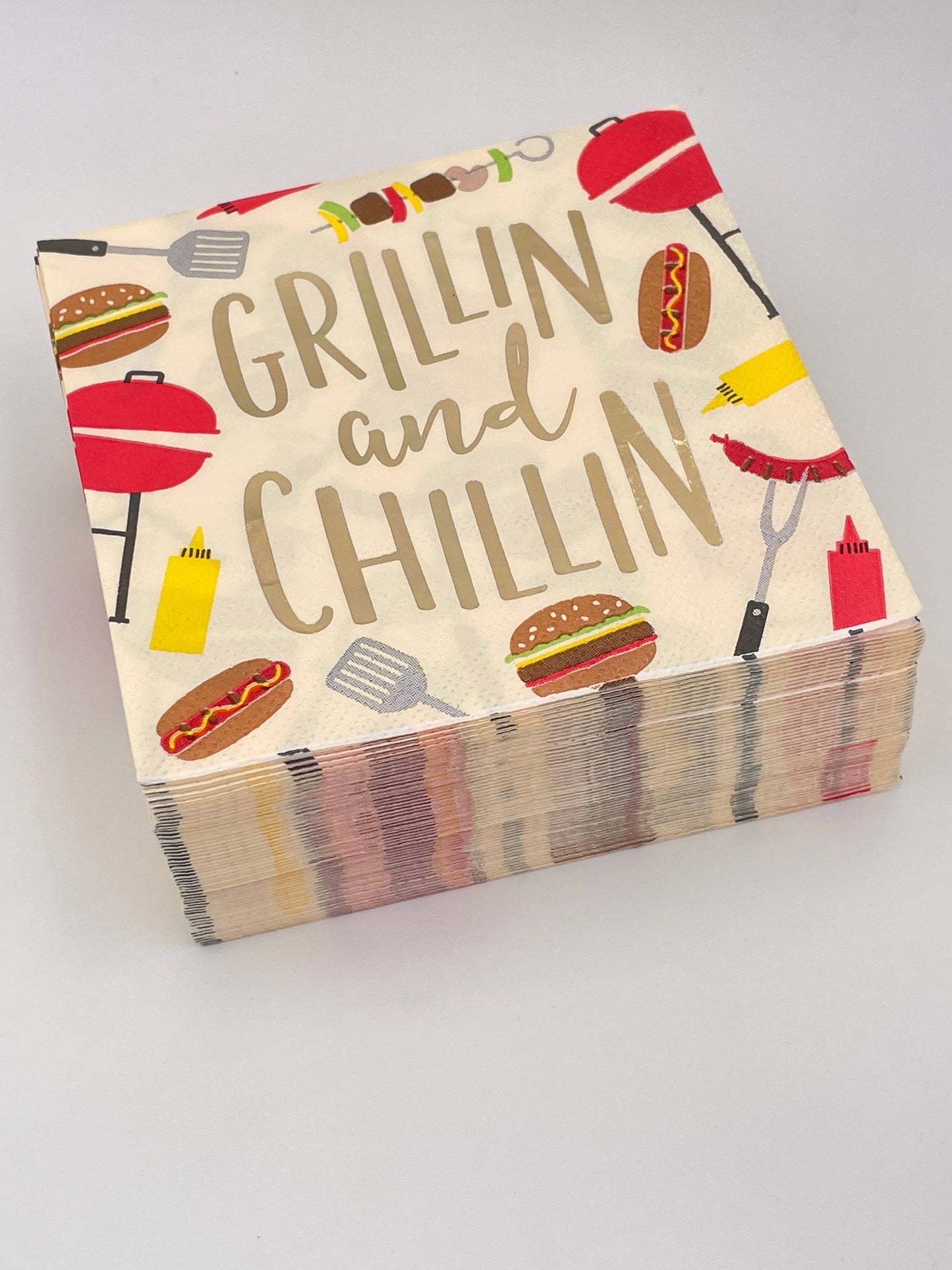 Funny Cocktail Napkins | Grillin and Chillin - Foil - 20ct
