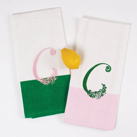 36 Piece Colorblock Initialed Kitchen Towel Sets - Prepack