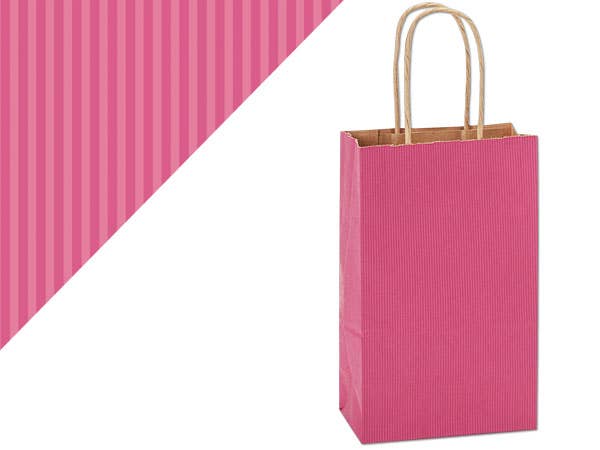 Recycled Shadow Stripe Kraft Paper Shopping Bags
