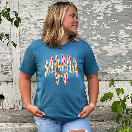 Mama Bow Bright Brushstroke DTF Heat Transfer