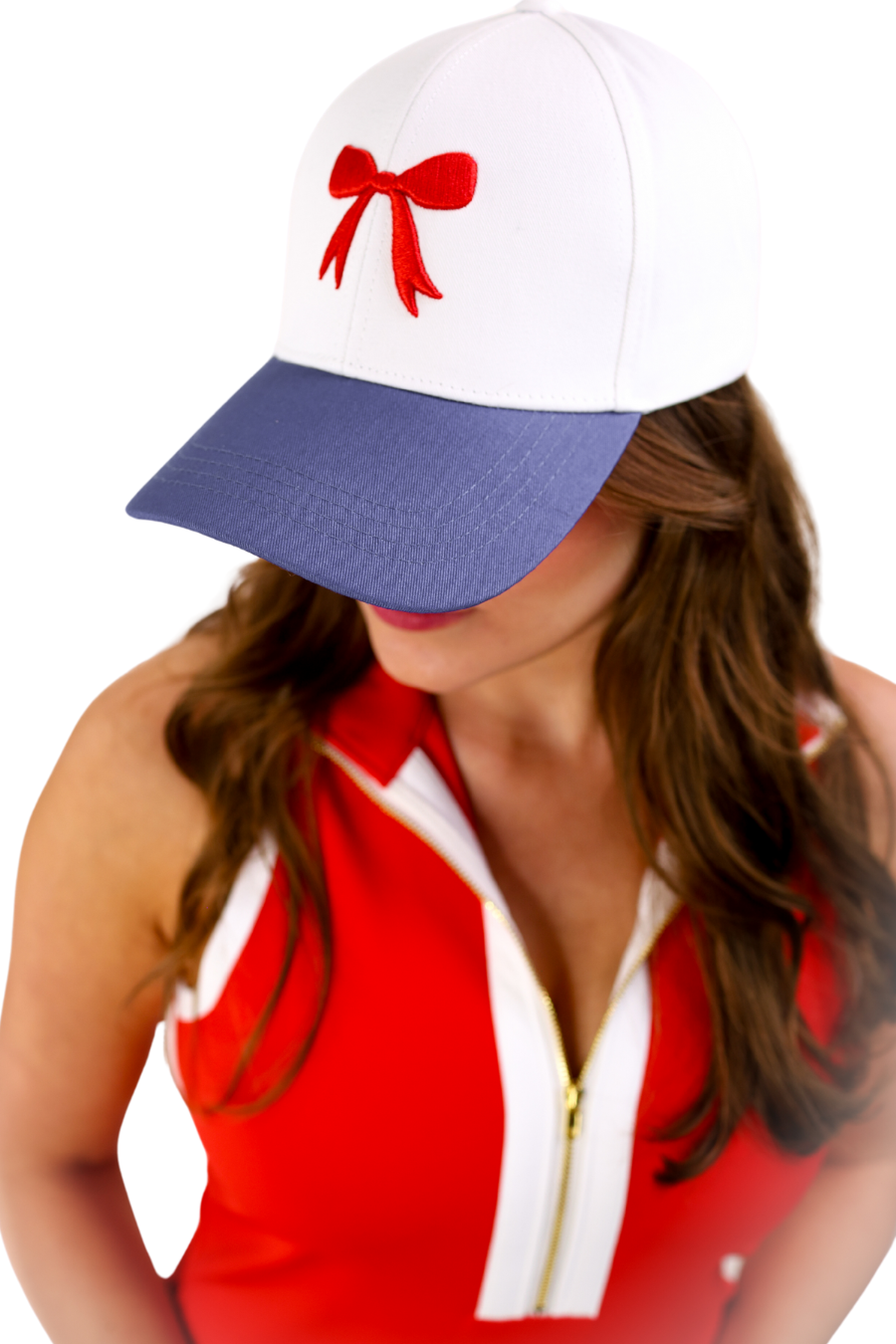 PREORDER-Mila Bow Hat, Red/Blue