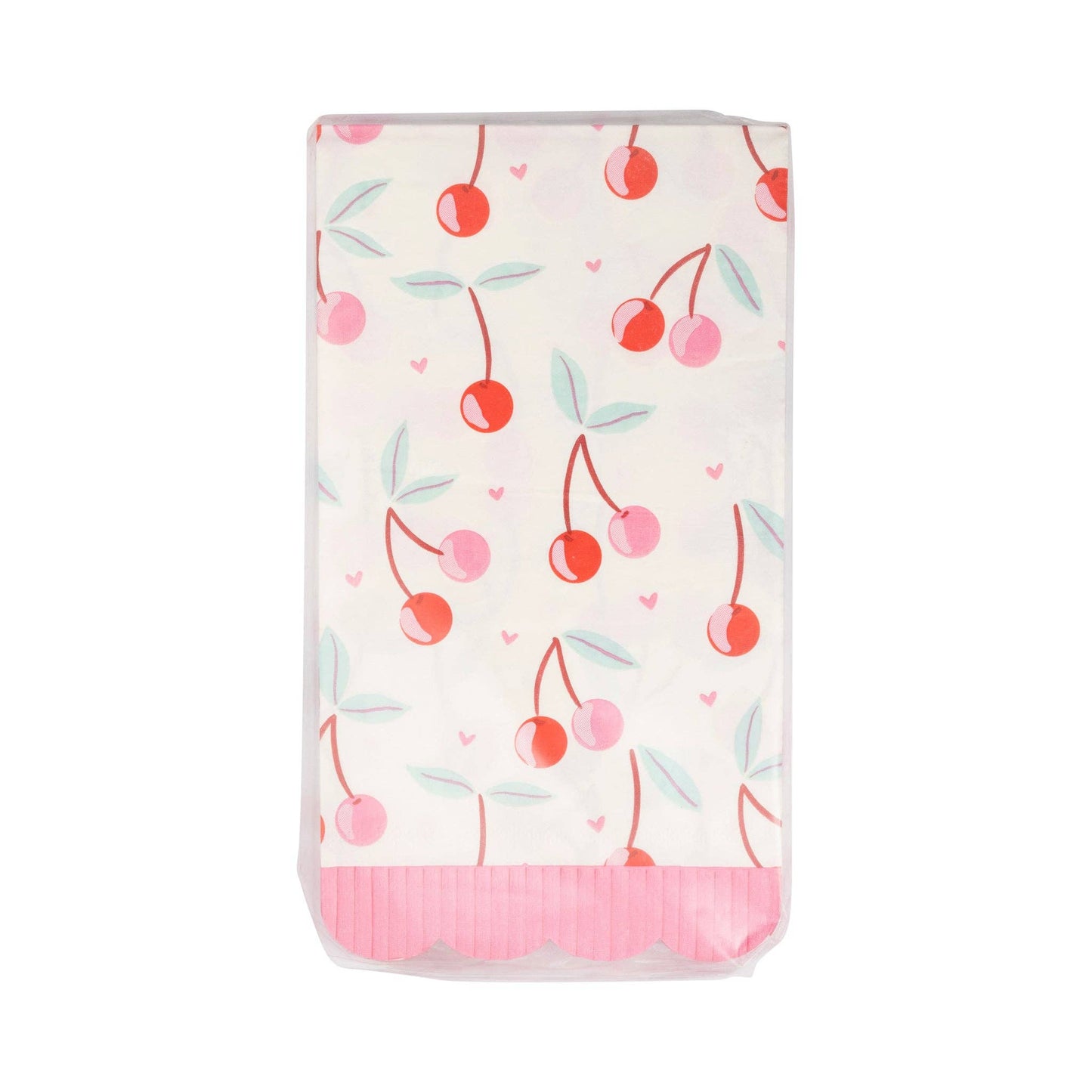 PLNP714 - Cherries Fringe Scallop Guest Napkin