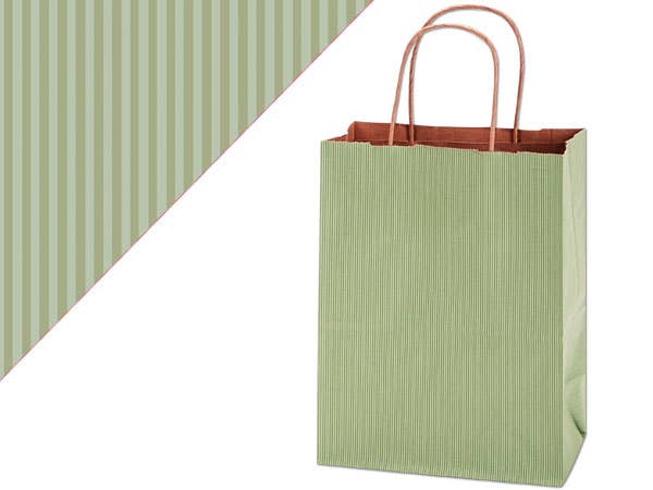 Recycled Shadow Stripe Kraft Paper Shopping Bags