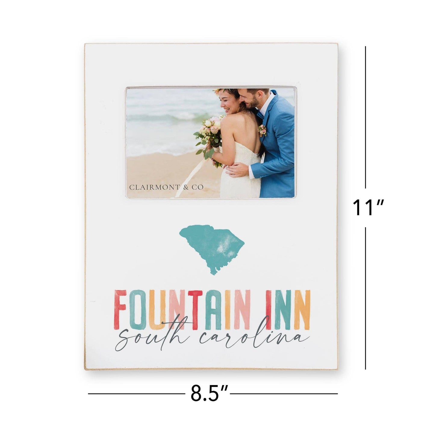 Lily Frame Vertical-Watercolor City Fountain Inn South Carolina