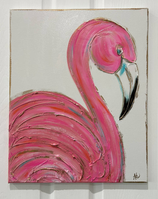 Flamingo L/XL texture canvas coastal beach nautical tropical
