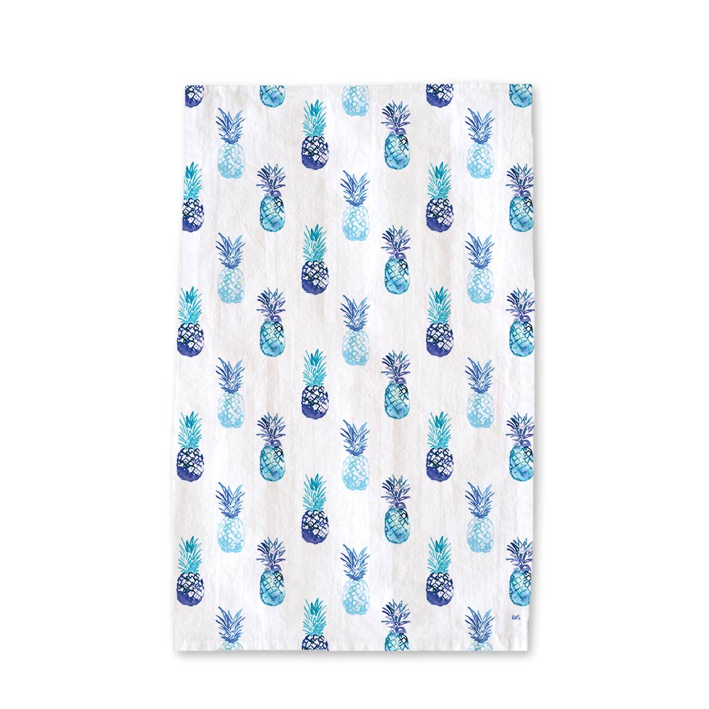Blue Pineapple Tea Towel -  Summer Fruit Kitchen Decor