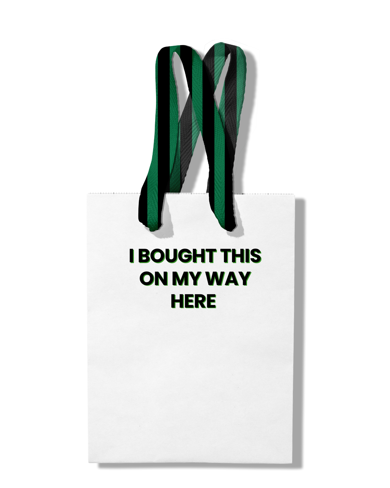Paper Gift Bag | Birthday funny bought on way |black + green