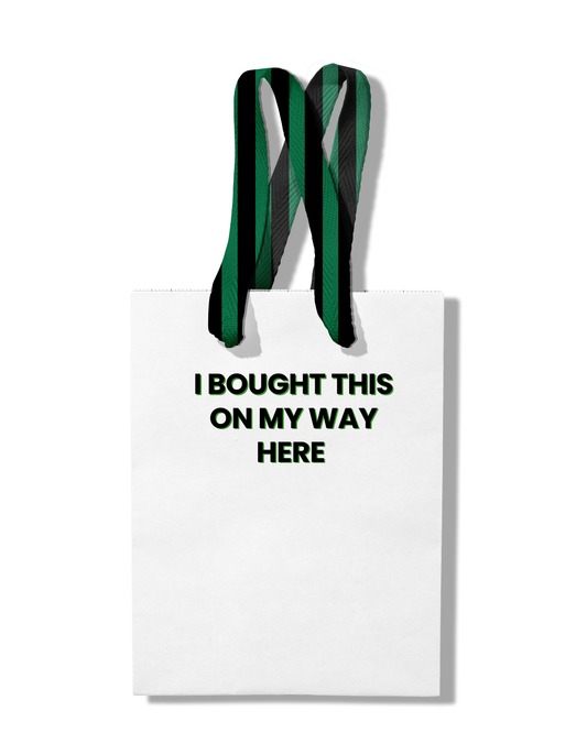 Paper Gift Bag | Birthday funny bought on way |black + green