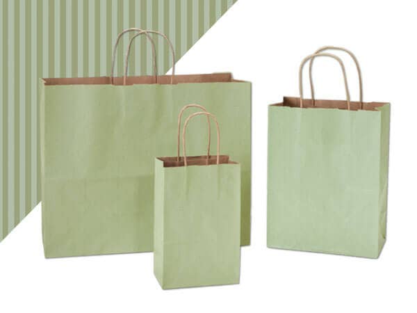 Recycled Shadow Stripe Kraft Paper Shopping Bags