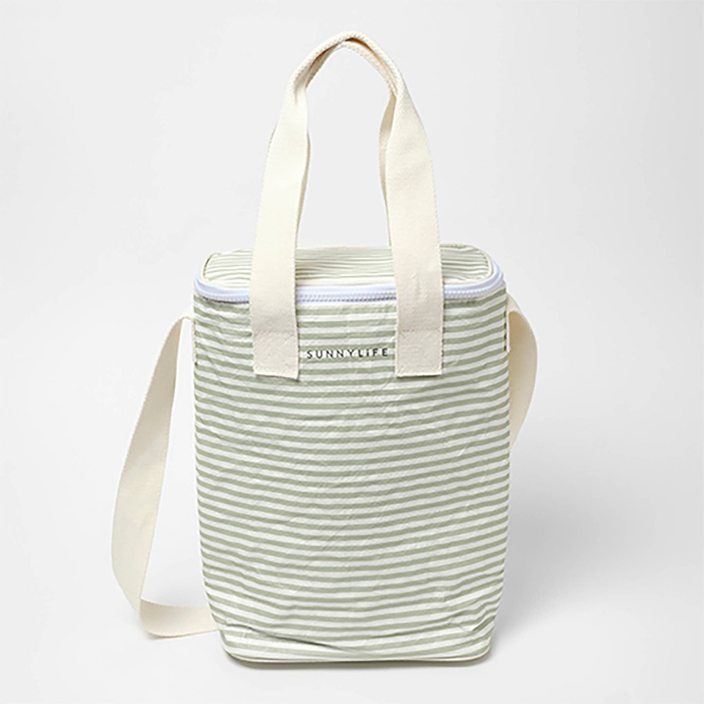 Light Cooler Drinks Bag La Palma Sage Stripe