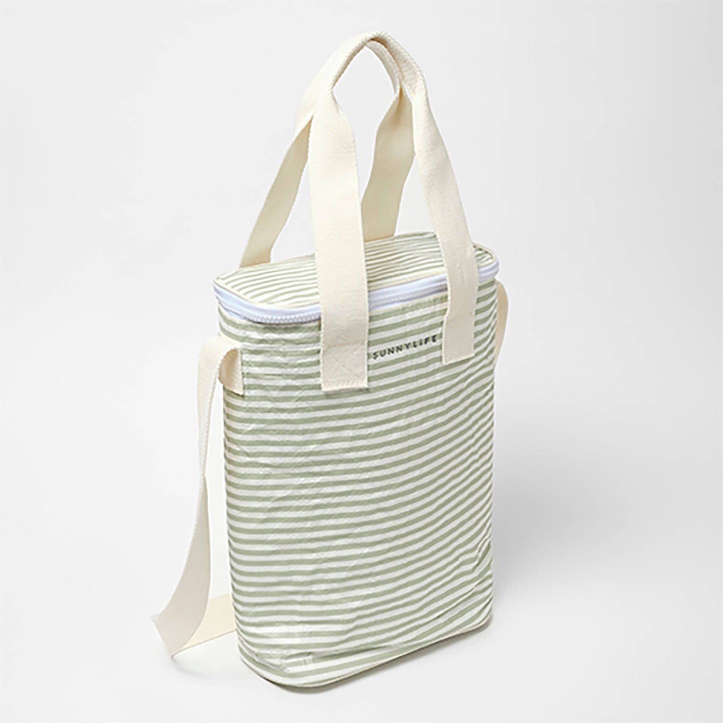 Light Cooler Drinks Bag La Palma Sage Stripe