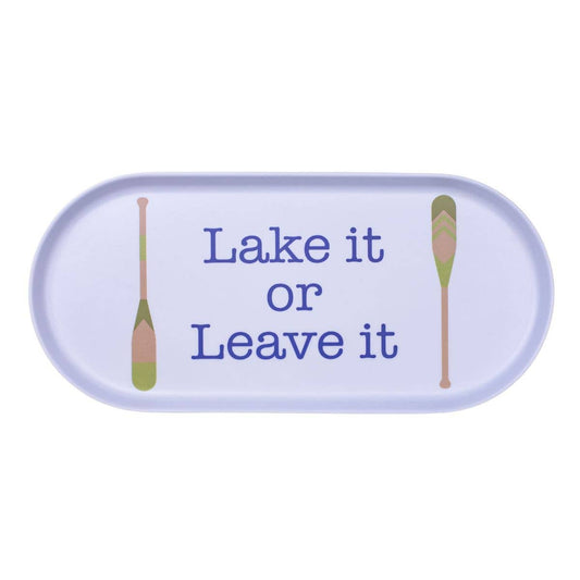 Lake It Melamine Platter   White/Multi   17.5x8