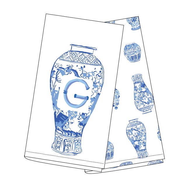 Ginger Jar Initial Kitchen Towel Sets