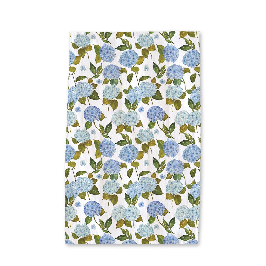 Blue Hydrangea Tea Towel - Floral Kitchen Tea Towel