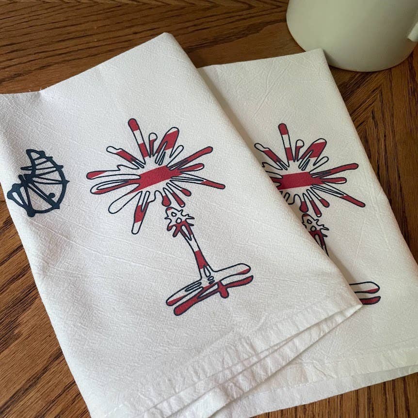 South Carolina American Flag Palmetto Tree Kitchen Towel