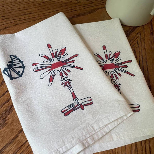 South Carolina American Flag Palmetto Tree Kitchen Towel