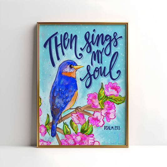 Scripture Art Print, Christian Art, Dopamine Decor, Trendy Colorful Wall Poster, Maximalist Home