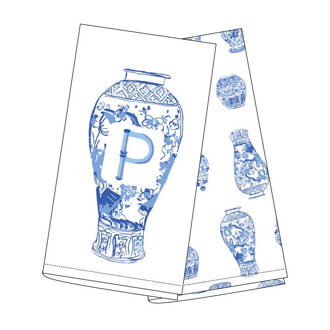 Ginger Jar Initial Kitchen Towel Sets
