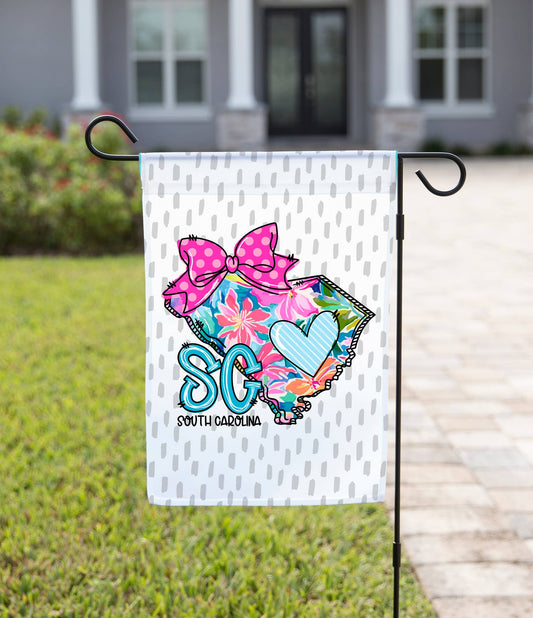 States Garden Flag With Flowers - South Carolina