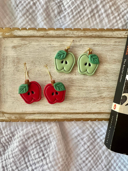 Teacher Apple Clay Earrings