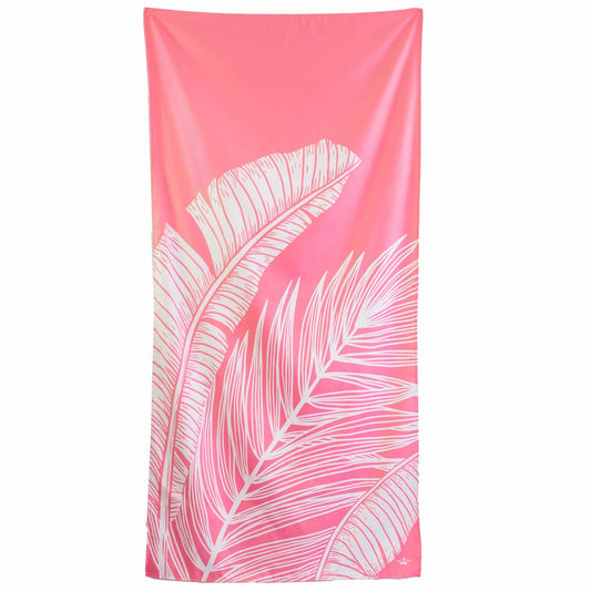 Delmare Palm Beach Towel   Light Pink/White   34x70