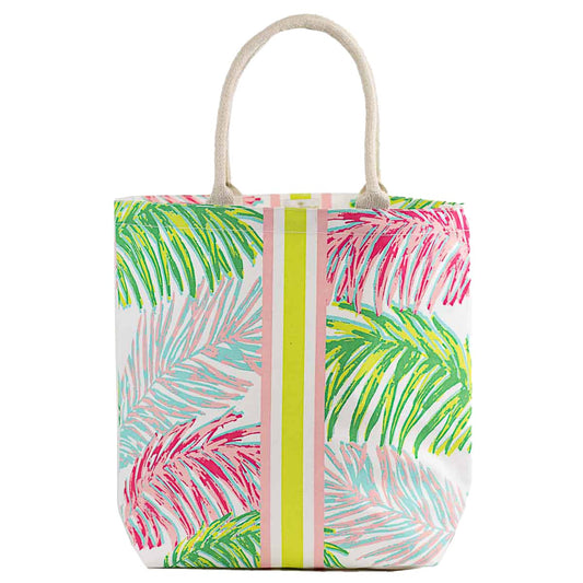 Veracruz Coast Tote   White/Pink/Lime   20x17x6.5
