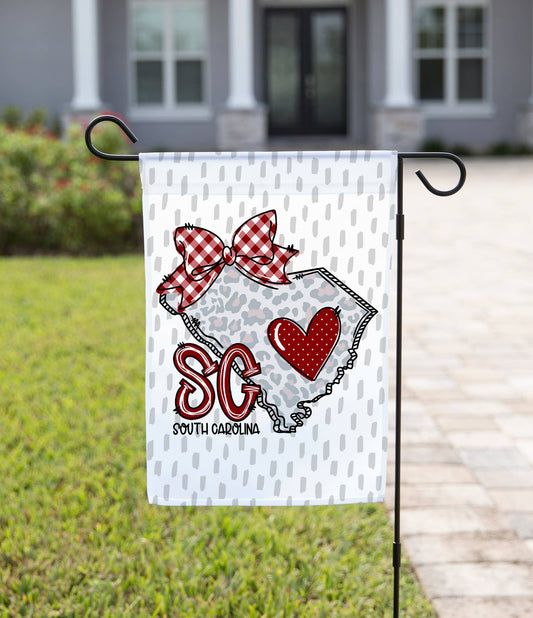 States Garden Flag - South Carolina with Red Heart