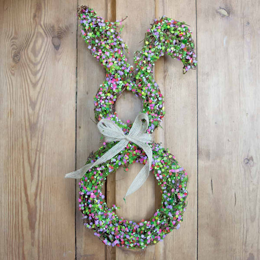 Celebration Bunny Décor   Pink/Purple/Green   9x20